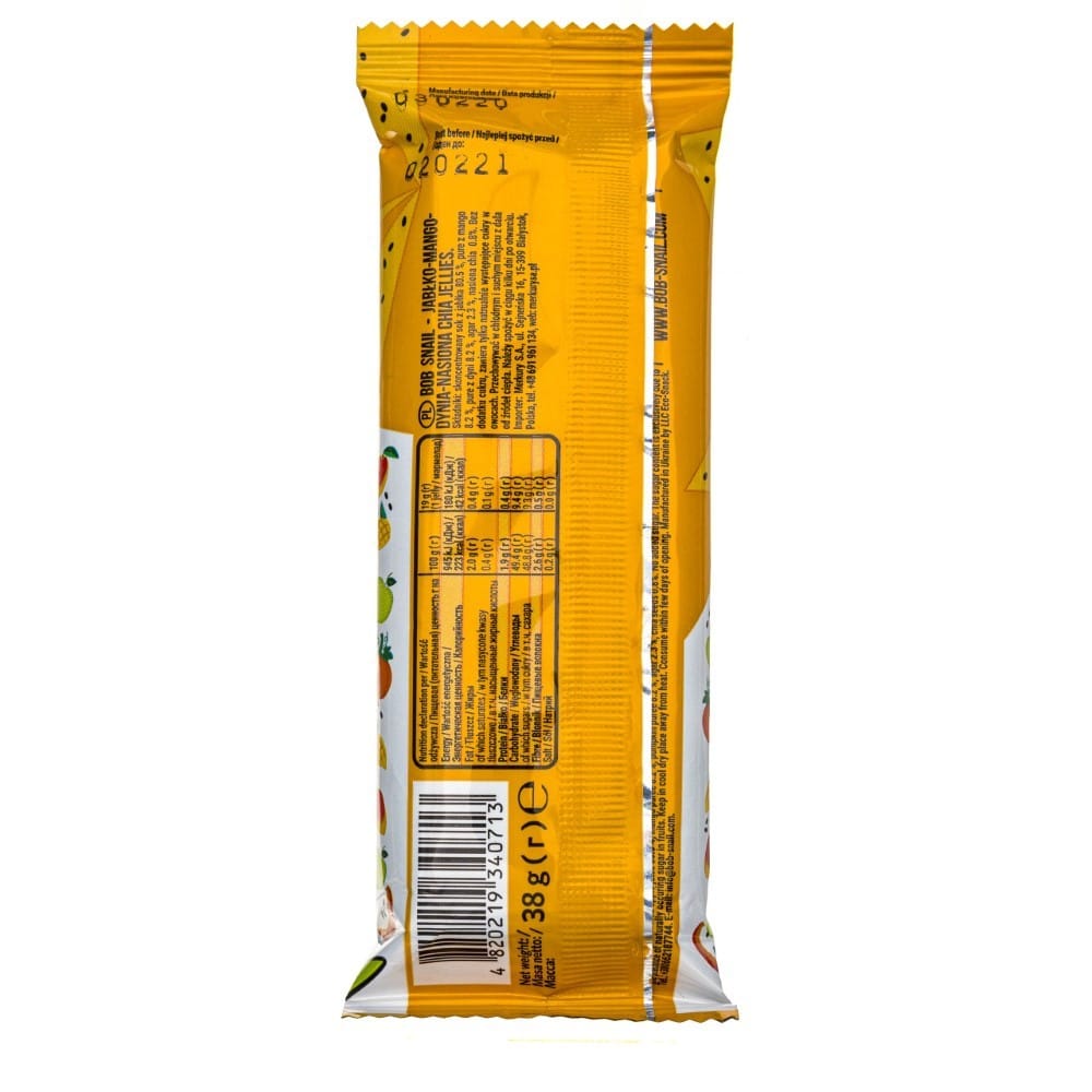 Bob Snail Äpple-Mango-Pumpa-Chia Fruktgelé utan tillsatt socker - 38 g