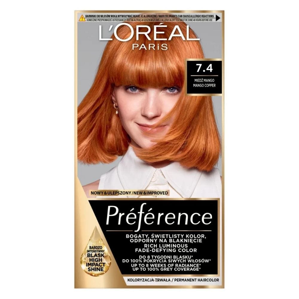 L'Oréal Paris Preference Hair Colour with Shine Activator 74 Dublin, Mango Copper