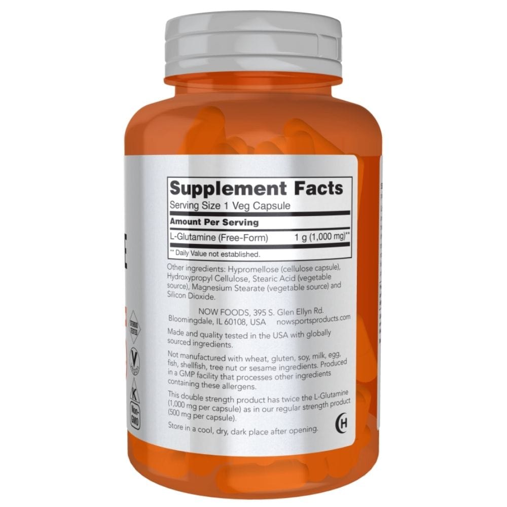 Now Foods L-Glutamine 1000 mg - 120 Veg Capsules