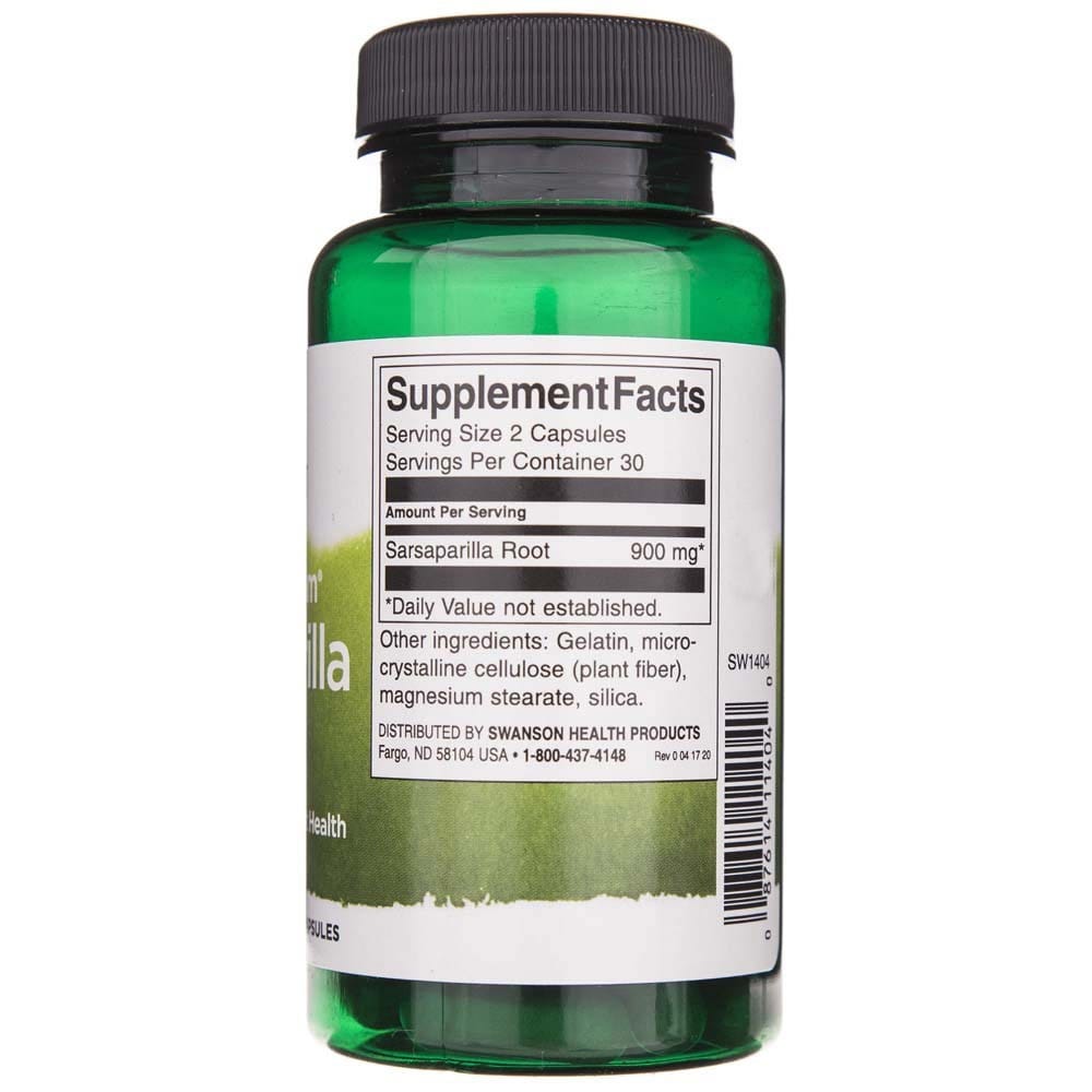 Swanson Sarsaparilla Root 450 mg - 60 Capsules