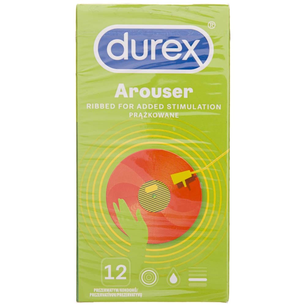 Durex Arouser Ribbed Condoms - 12 pieces
