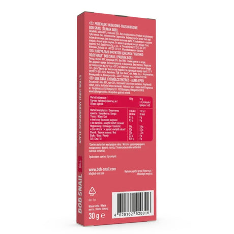 Bob Snail Apple & St RAW berry Snack utan tillsatt socker - 30 g