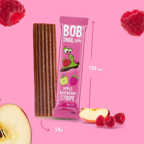 Bob Snail Apple & Raspberry Stripe utan tillsatt socker - 14 g