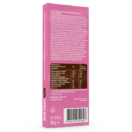 Bob Snail Choco Äppel- och hallonsnacks i mörk choklad - 30 g