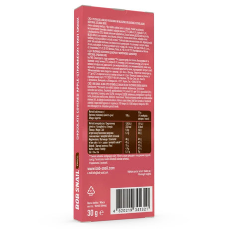 Bob Snail Choco Apple och St RAW berry Snack i mörk choklad - 30 g