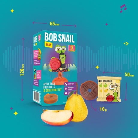 Bob Snail Apple & Pear Stripe med leksak - 20 g
