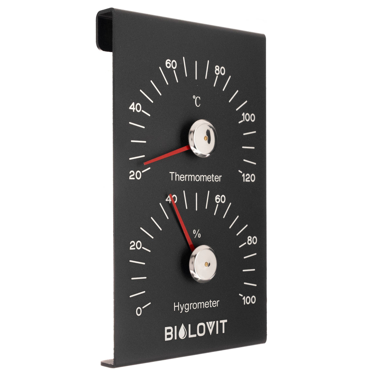Bilovit Sauna Thermometer with Hygrometer - Black