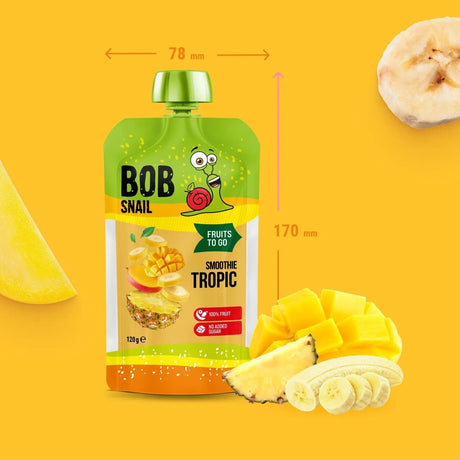 Bob Snail Banana, Pineapple & Mango Smoothie, No Added Sugar - 120 g