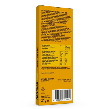 Bob Snail Rollsy Fruit, Mango - 30 g