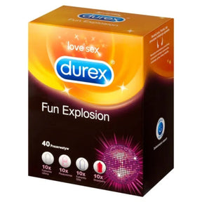 Durex Fun Explosion Condoms, 4 Varieties - 40 Pieces