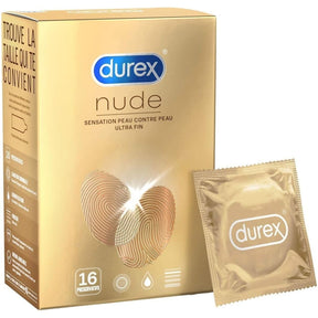 Durex Nude Condoms, Thin, Classic - 16 Pieces