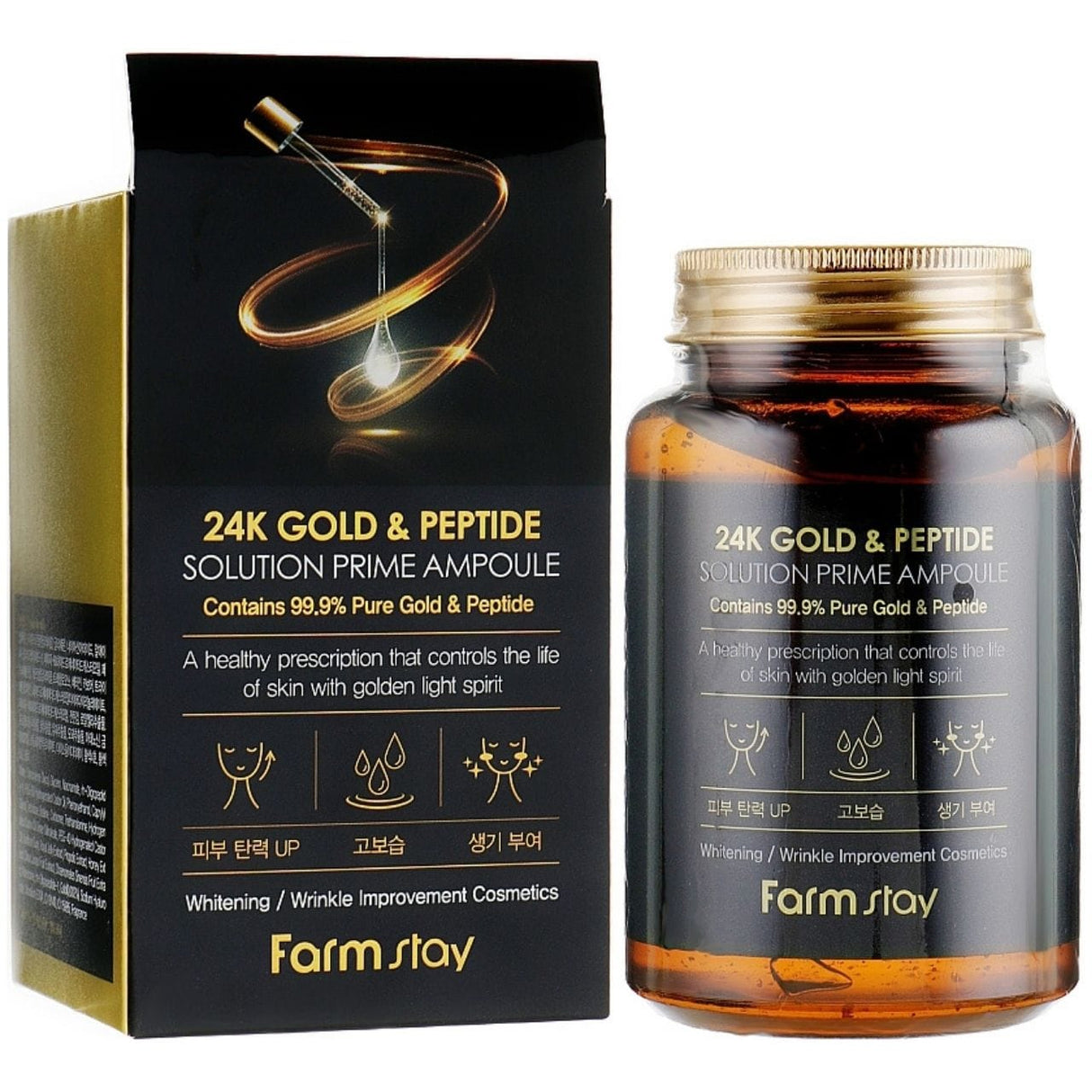 FarmStay 24K Gold & Peptide Anti-Ageing Face Ampoule - 250 ml