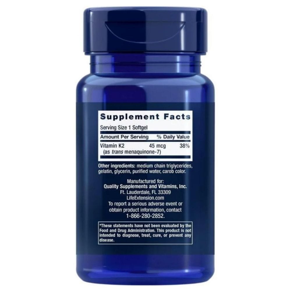 Life Extension Low Dose Vitamin K2 (MK-7) 45 mcg - 90 Softgels