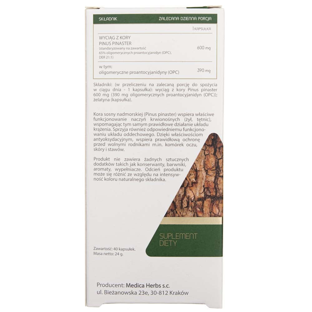 Medica Herbs Pine Bark 600 mg - 40 Capsules