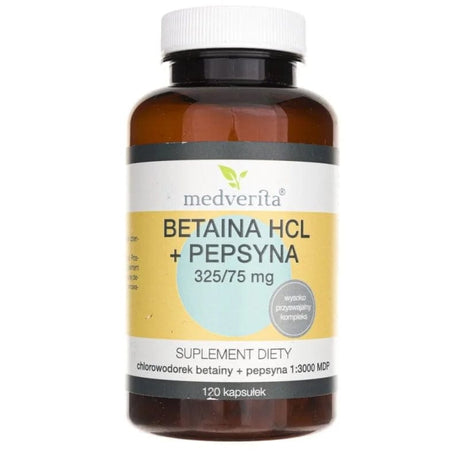 Medverita Betaine HCL Pepsin - 120 Capsules