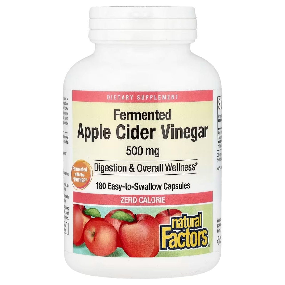 Natural Factors Apple Cider Vinegar 500 mg - 180 Capsules