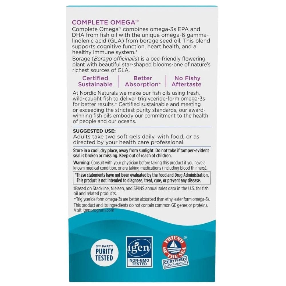 Nordic Naturals Complete Omega 3,6,9, Lemon - 120 Capsules