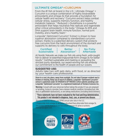 Nordic Naturals Ultimate Omega + Curcumin - 60 Capsules