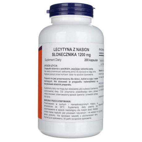 Now Foods Sunflower Lecithin 1200 mg - 200 Capsules