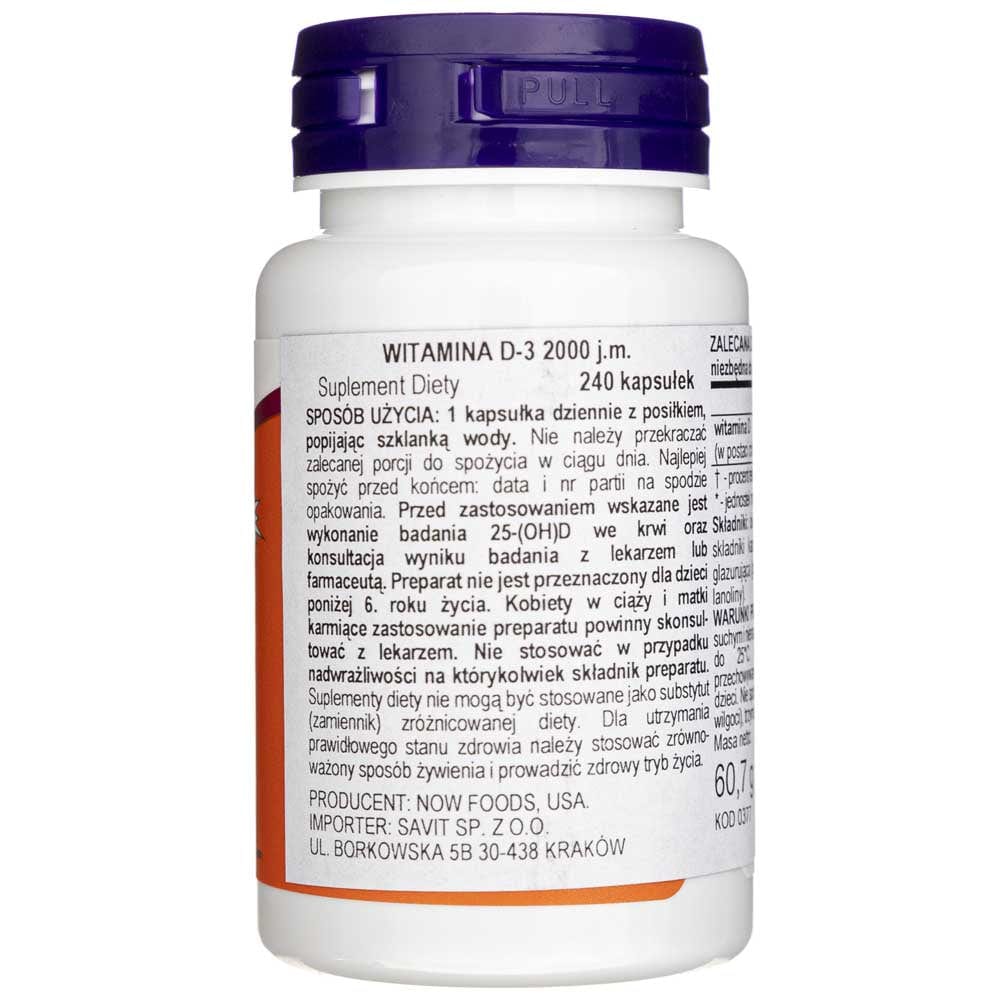 Now Foods Vitamin D3 2000 IU - 240 Softgels