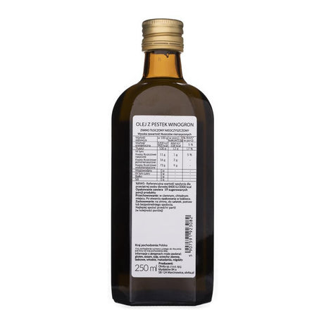 Olvita Cold-Pressed Grape Seed Oil Unpurified - 250 ml
