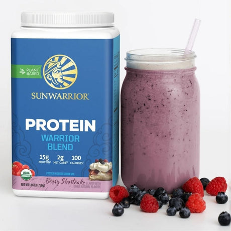 Sunwarrior Warrior Blend Protein, Plant Protein, Blueberry Cake - 750 g