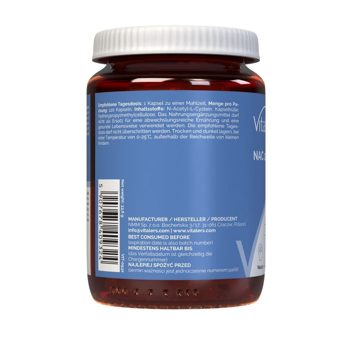 Vitaler's NAC 200 mg – 120 Capsules