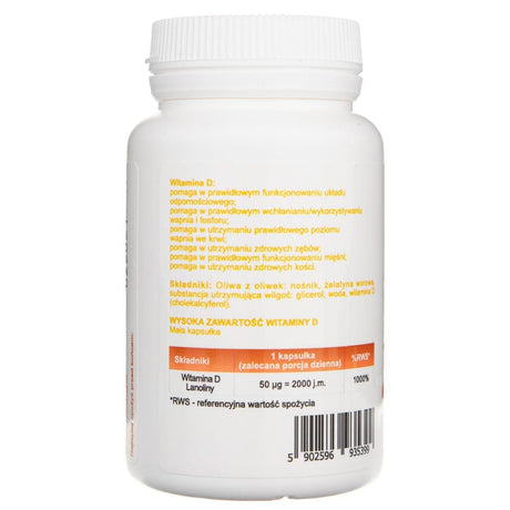 Aliness Vitamin D3 2000 IU - 120 Capsules