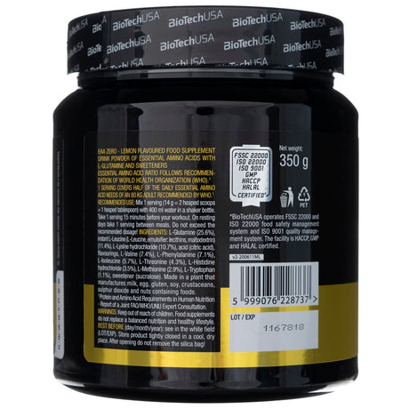 BioTech USA EAA Zero, Lemon Flavoured - 350 g