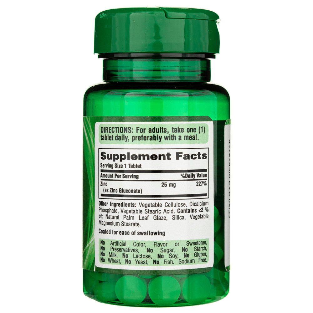 Puritan's Pride Zinc 25 mg - 100 Tablets