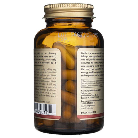 Solgar Biotin 5000 mcg - 50 Veg Capsules