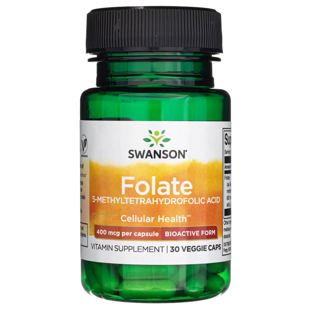 Swanson Folate 5-Methyltetrahydrofolic Acid 400 mcg - 30 Veggie Caps