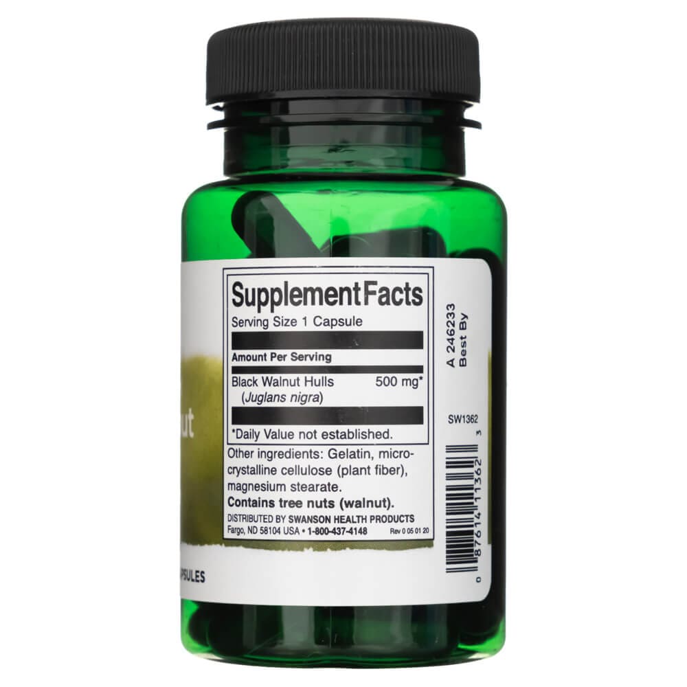 Swanson Full Spectrum Black Walnut Hulls 500 mg - 60 Capsules